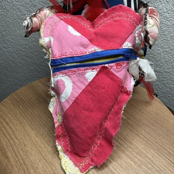 Stinkbug Designs Handmade Media Art Doll with heart pocket for worries - Picture 8 of 10
